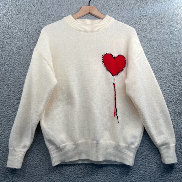 aelfric eden Sweaters - AELFRIC EDEN Bleeding Heart Sweater Unisex Small Heart Knit crewneck pullover
